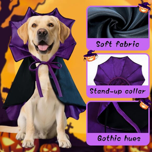 Large Dog Halloween Costume Vampire Cloak Devil Cape for Big Dog Breeds - Picture 5 of 7